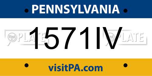 1571IV Pennsylvania License Plate