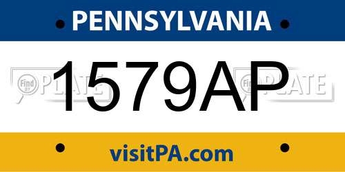 1579AP Pennsylvania License Plate