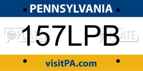 157LPB Pennsylvania License Plate