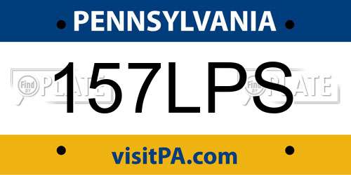 157LPS Pennsylvania License Plate