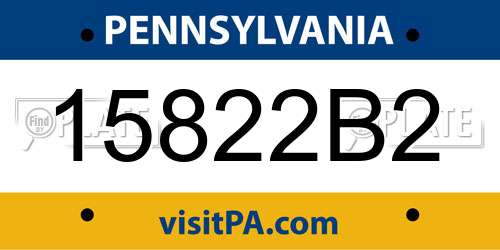 15822B2 Pennsylvania License Plate