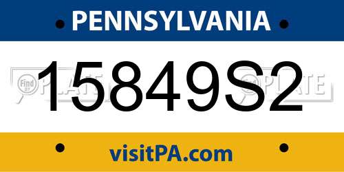 15849S2 Pennsylvania License Plate