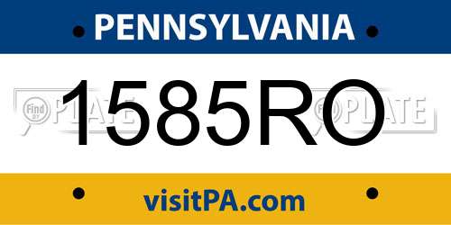 1585RO Pennsylvania License Plate