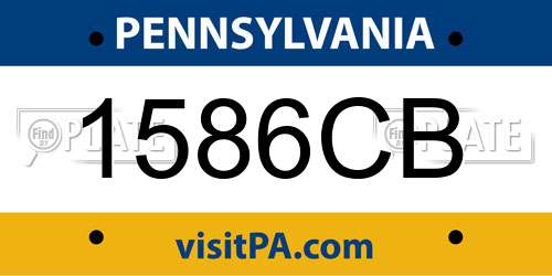 1586CB Pennsylvania License Plate