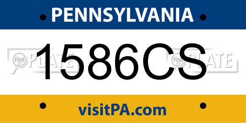 1586CS Pennsylvania License Plate
