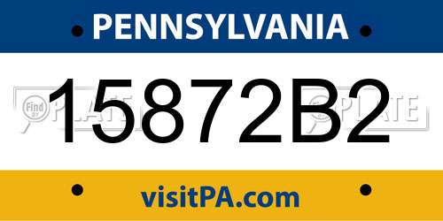 15872B2 Pennsylvania License Plate