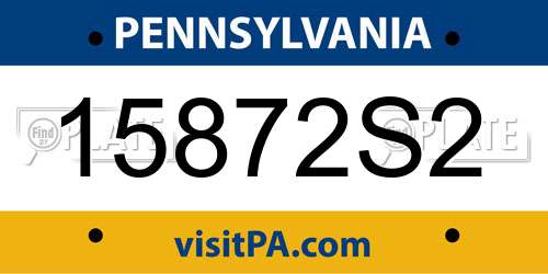 15872S2 Pennsylvania License Plate