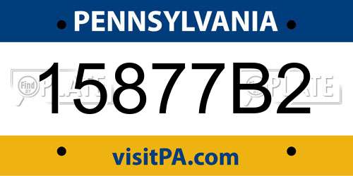 15877B2 Pennsylvania License Plate