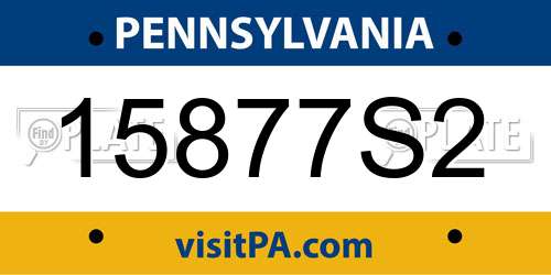 15877S2 Pennsylvania License Plate