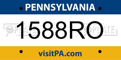 1588RO Pennsylvania License Plate