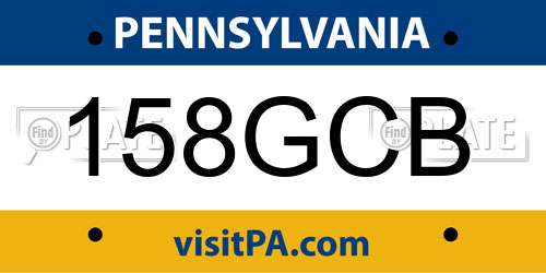 158GCB Pennsylvania License Plate