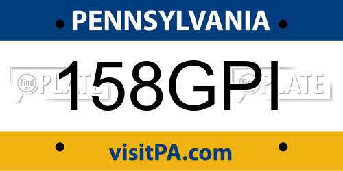 158GPI Pennsylvania License Plate