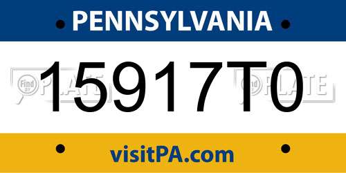 15917T0 Pennsylvania License Plate