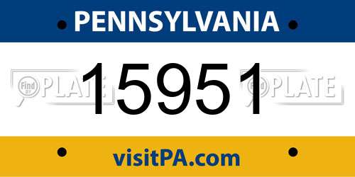 15951 Pennsylvania License Plate