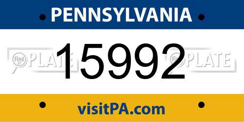 15992 Pennsylvania License Plate