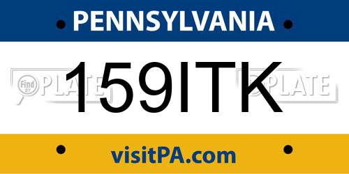 159ITK Pennsylvania License Plate