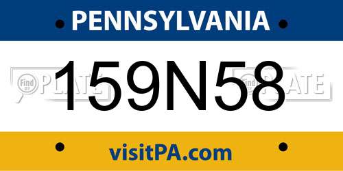 159N58 Pennsylvania License Plate