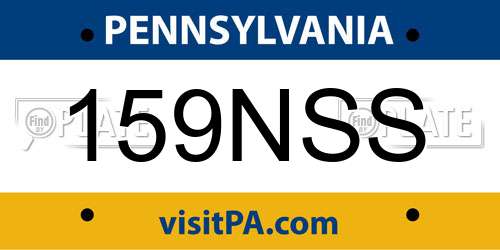 159NSS Pennsylvania License Plate