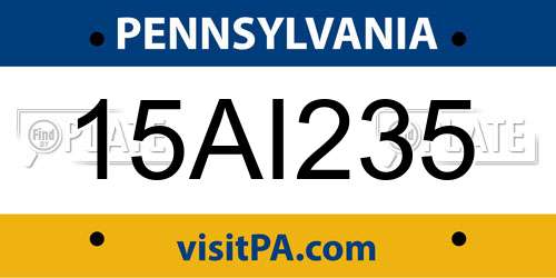 15AI235 Pennsylvania License Plate