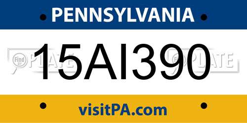 15AI390 Pennsylvania License Plate