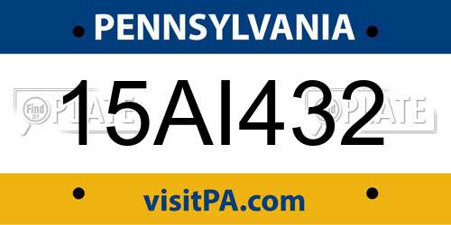 15AI432 Pennsylvania License Plate