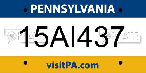 15AI437 Pennsylvania License Plate