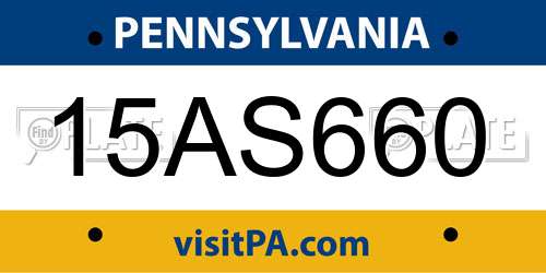 15AS660 Pennsylvania License Plate