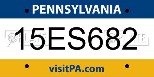 15ES682 Pennsylvania License Plate