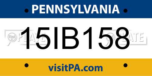 15IB158 Pennsylvania License Plate