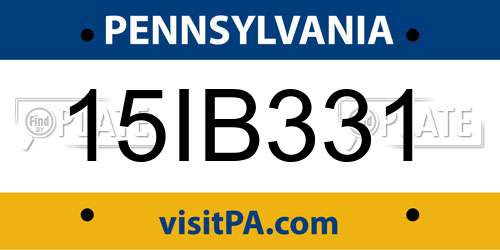 15IB331 Pennsylvania License Plate