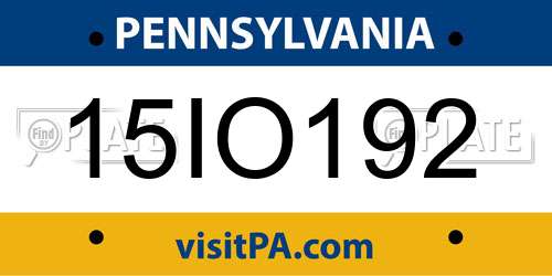 15IO192 Pennsylvania License Plate