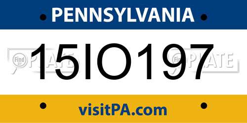 15IO197 Pennsylvania License Plate