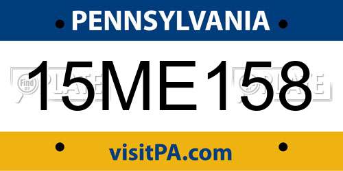 15ME158 Pennsylvania License Plate