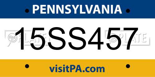 15SS457 Pennsylvania License Plate