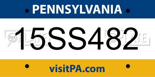 15SS482 Pennsylvania License Plate