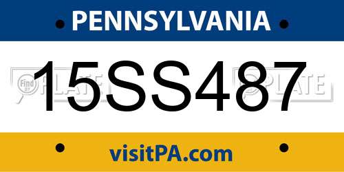 15SS487 Pennsylvania License Plate