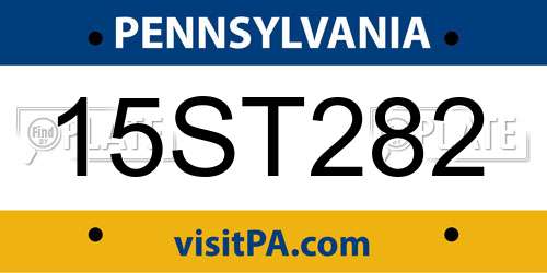 15ST282 Pennsylvania License Plate