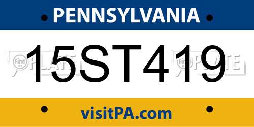 15ST419 Pennsylvania License Plate