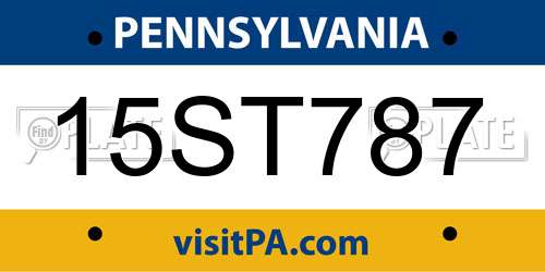 15ST787 Pennsylvania License Plate