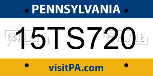 15TS720 Pennsylvania License Plate