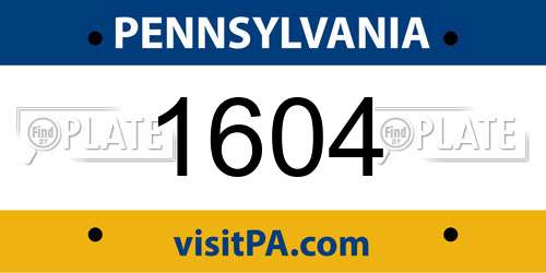 1604 Pennsylvania License Plate