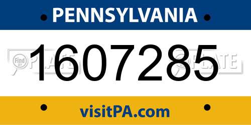 1607285 Pennsylvania License Plate