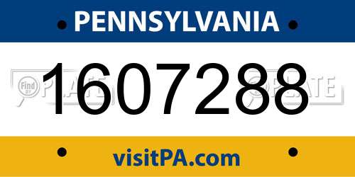 1607288 Pennsylvania License Plate