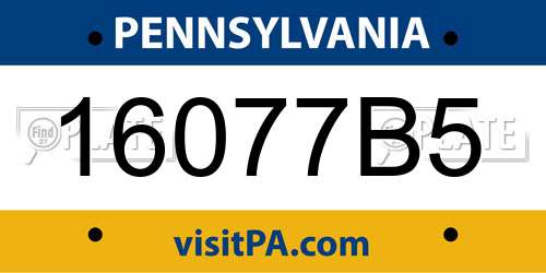 16077B5 Pennsylvania License Plate