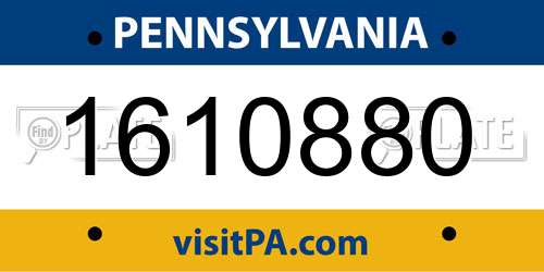 1610880 Pennsylvania License Plate
