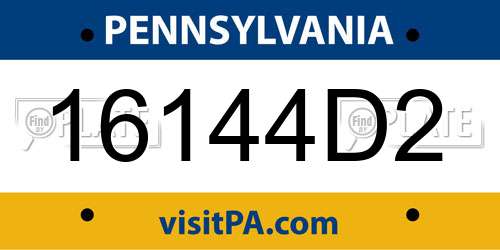 16144D2 Pennsylvania License Plate