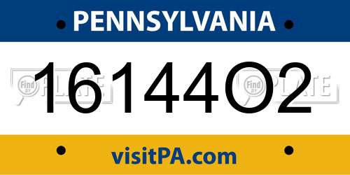 16144O2 Pennsylvania License Plate