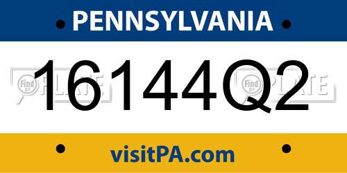16144Q2 Pennsylvania License Plate