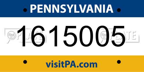 1615005 Pennsylvania License Plate