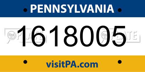 1618005 Pennsylvania License Plate